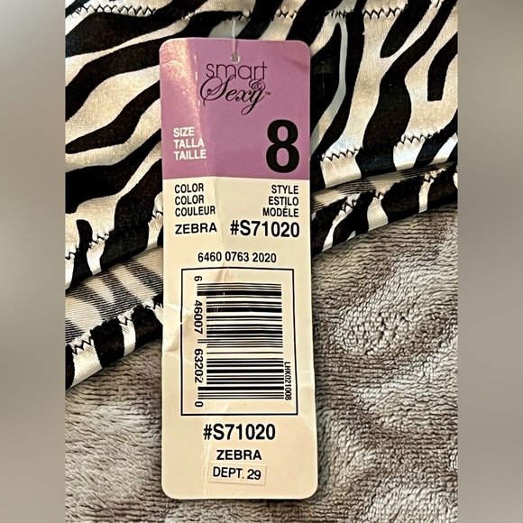 2-Pack Smart & Sexy Zebra Print Panties Size 8 NWT Animal Print - Picture 2 of 2